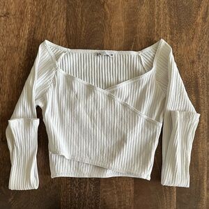 Zara White crossed crop top